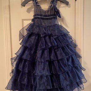 Ruffled Navy Children's Dress
